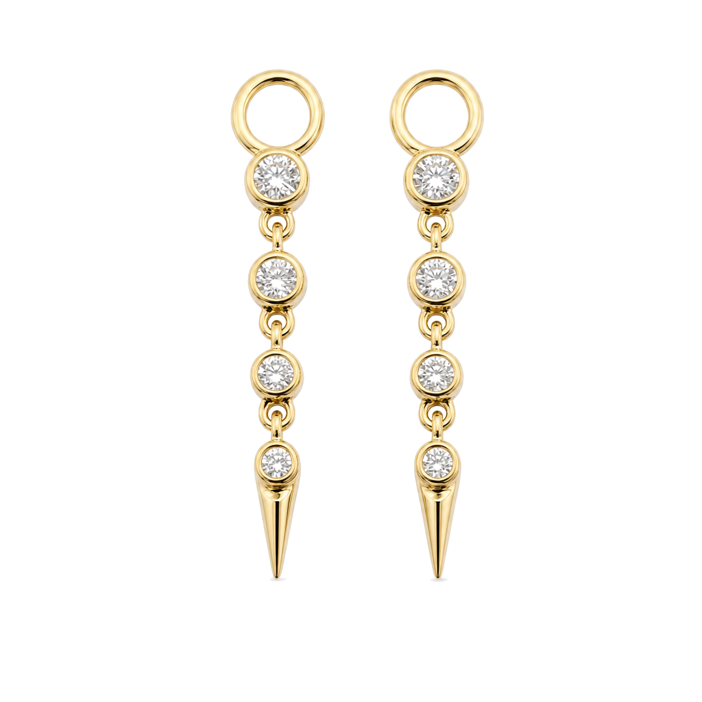 Bezel Diamonds Spike Earring Charms