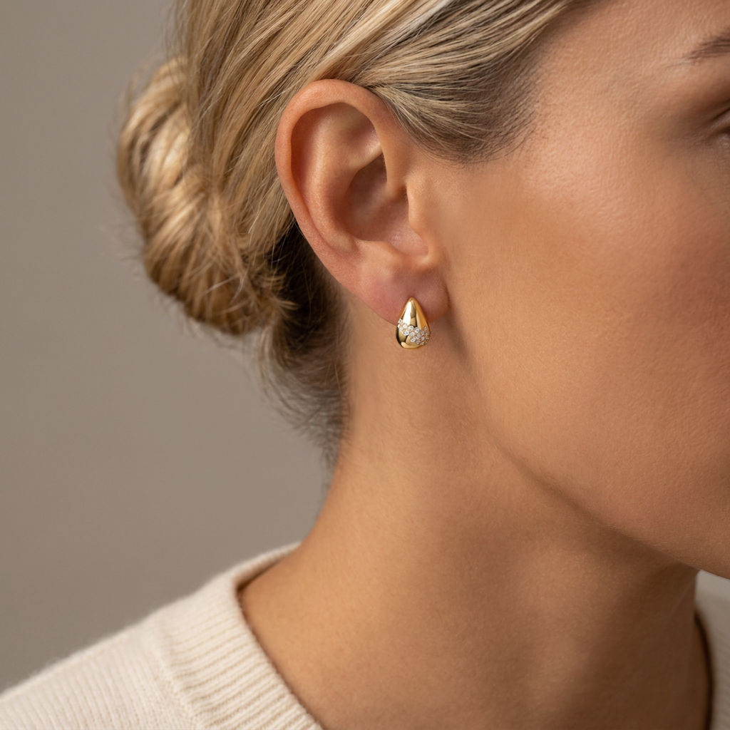 Confetti Drop Diamond Earrings — model shot