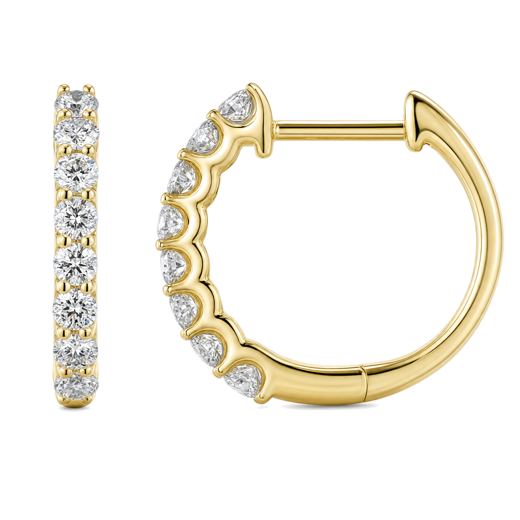 Scalloped Diamond Hoop Earrings