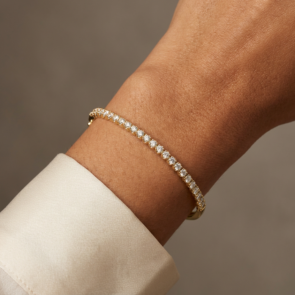 Meridian Diamond Bangle — model shot