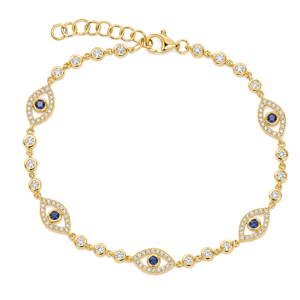 Bezel Station Evil Eye Diamond Bracelet