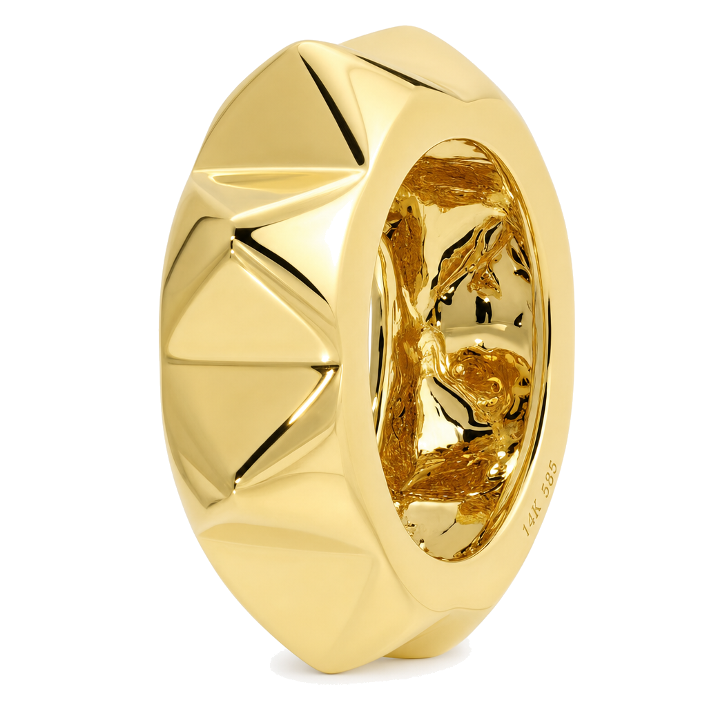 Round Pyramid Gold Rondelle