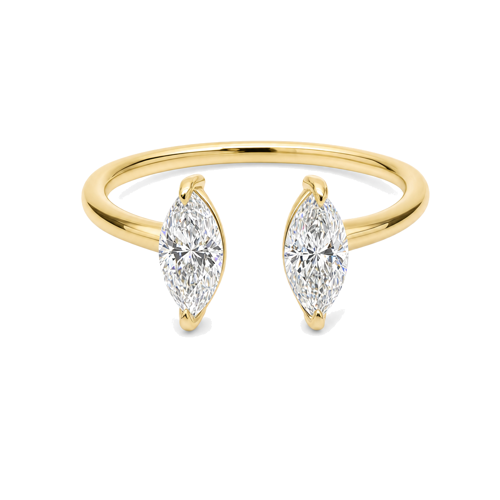 Toi et Moi Marquise Diamonds Open Ring