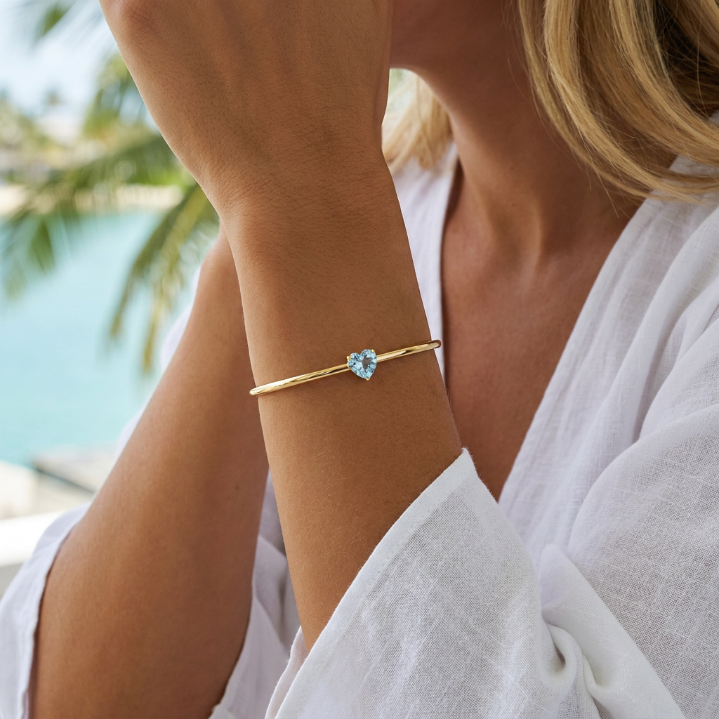 Iris Diamond Bangle — model shot