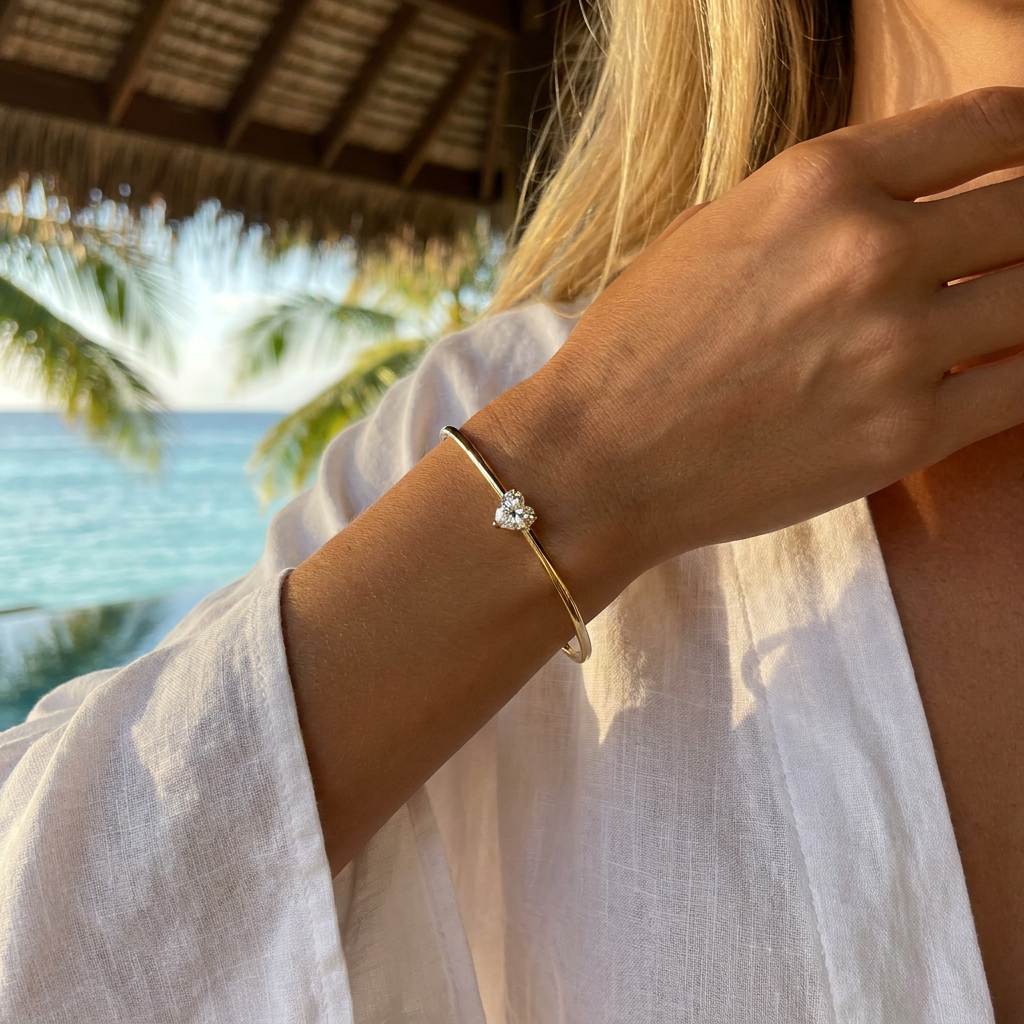 Coeur Diamond Bangle — model shot