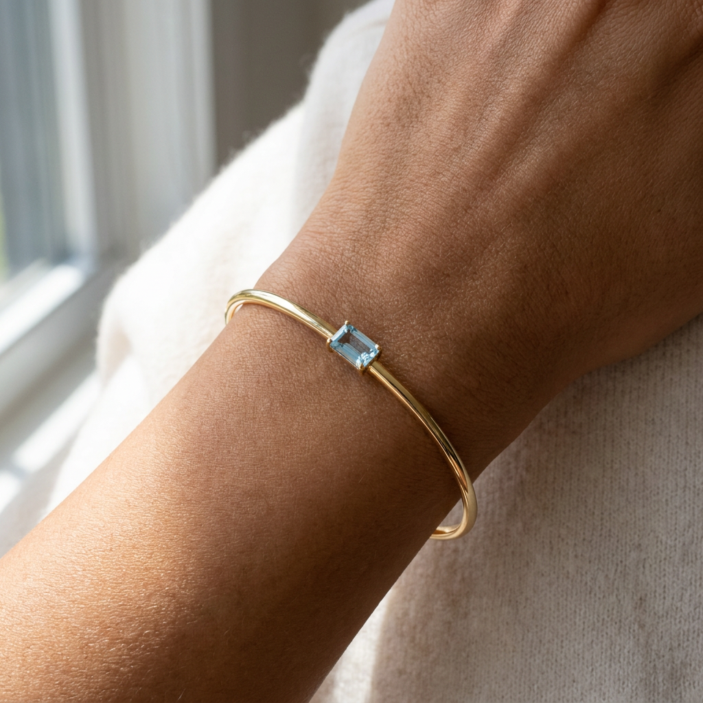 Azura Diamond Bangle — model shot