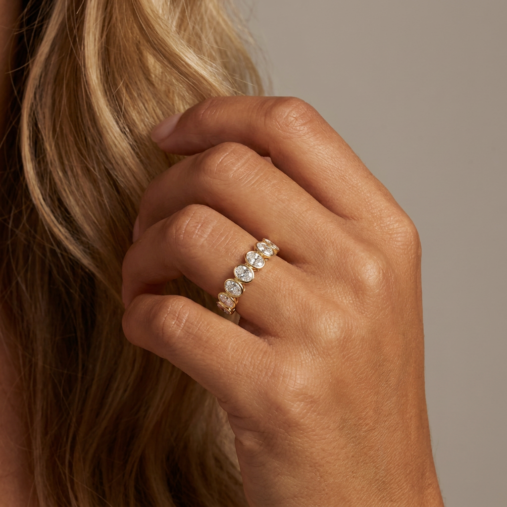 Lyra Diamond Ring — model shot