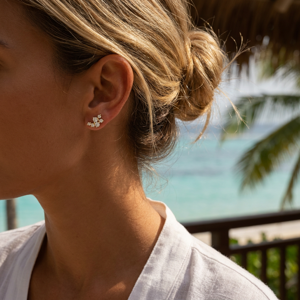 Andromeda Diamond Earrings — model shot