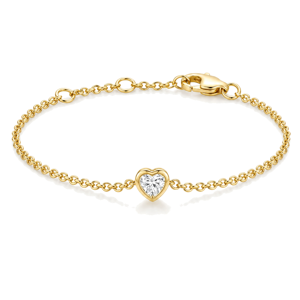 Bezel Heart Diamond Bracelet