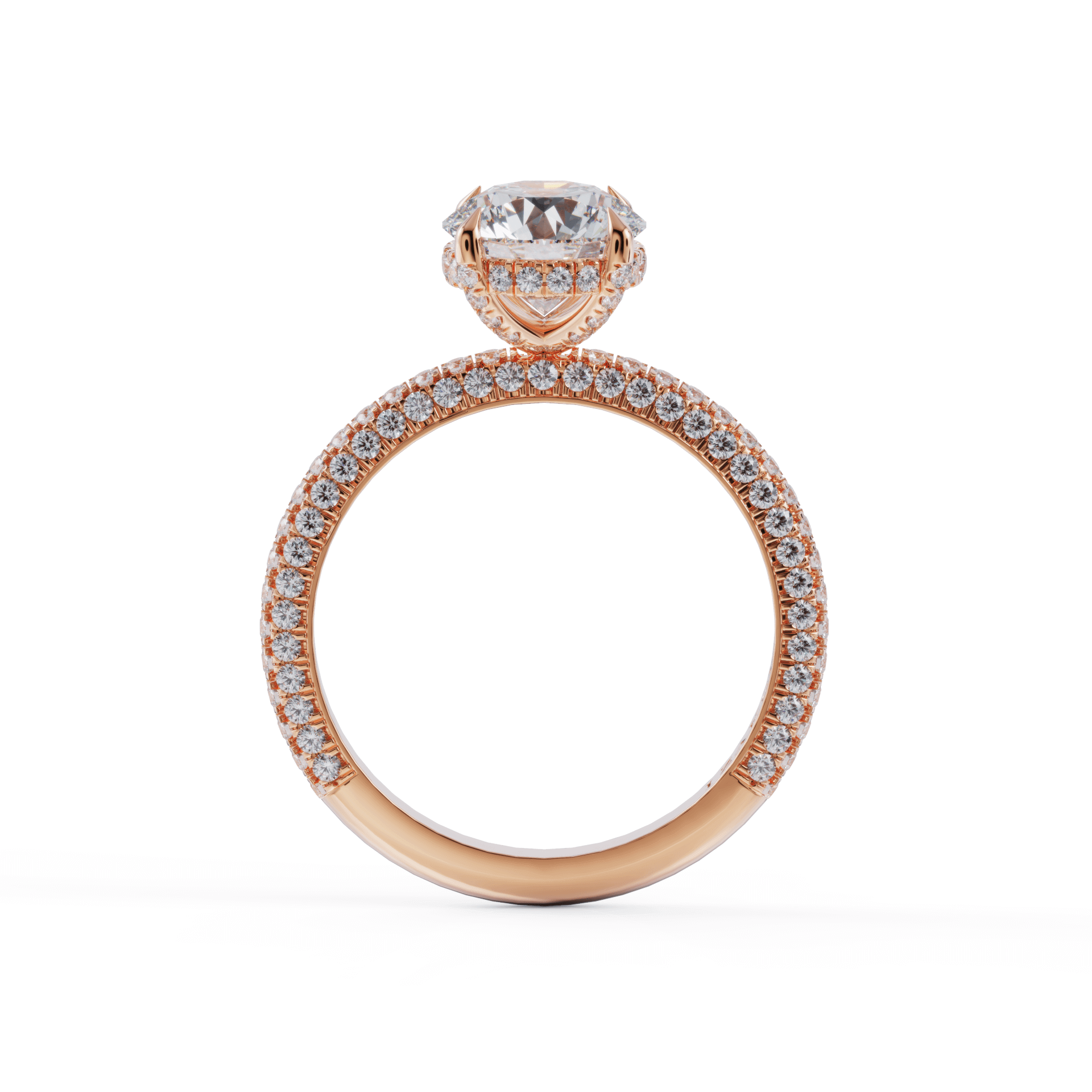 Luxurious rose gold engagement ring adorned with brilliant diamonds from our premium jewelry collection.