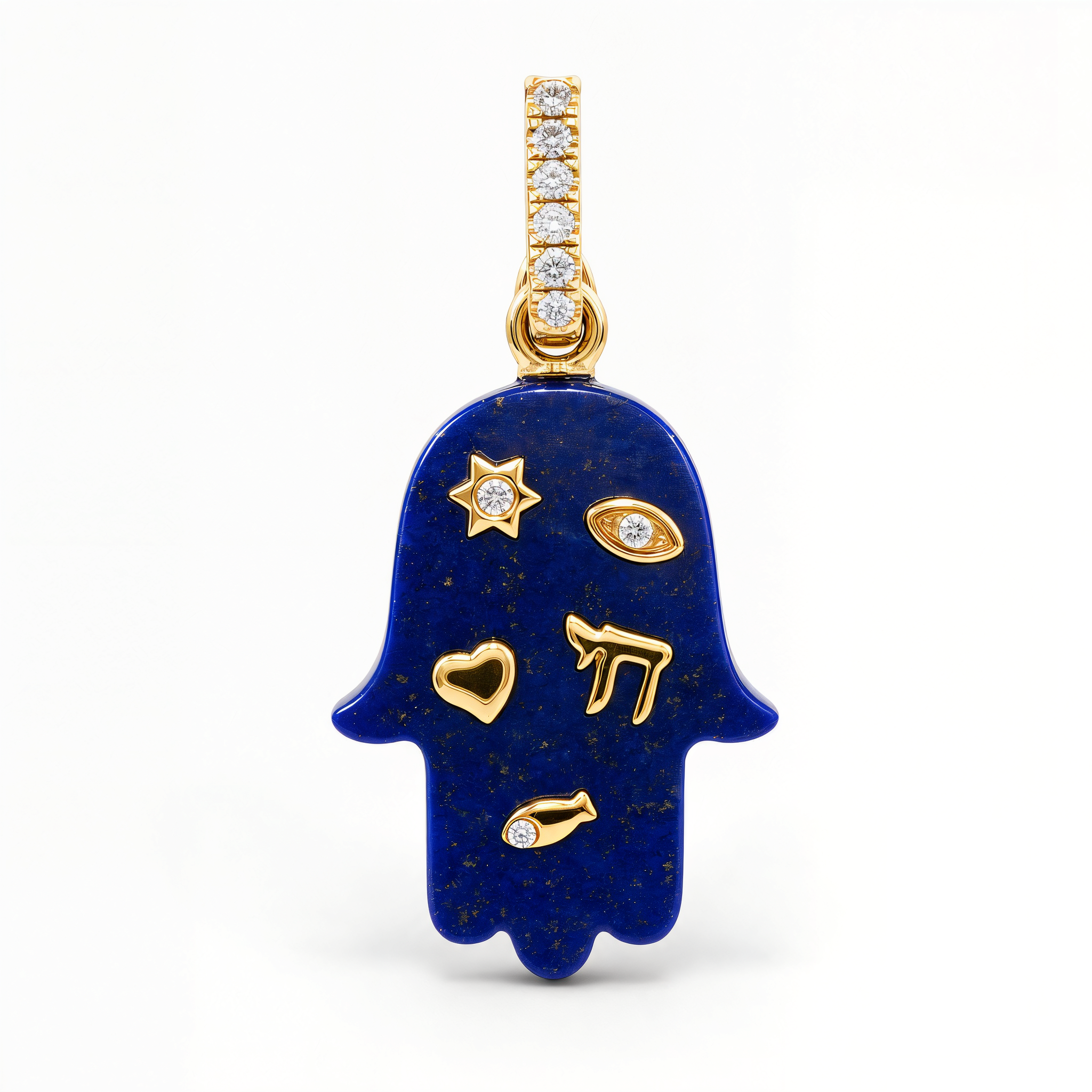 Jewish Charms Hamsa Gemstone Pendant ©