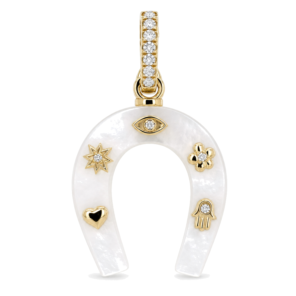 Lucky Charms Horseshoe Gemstone Pendant ©
