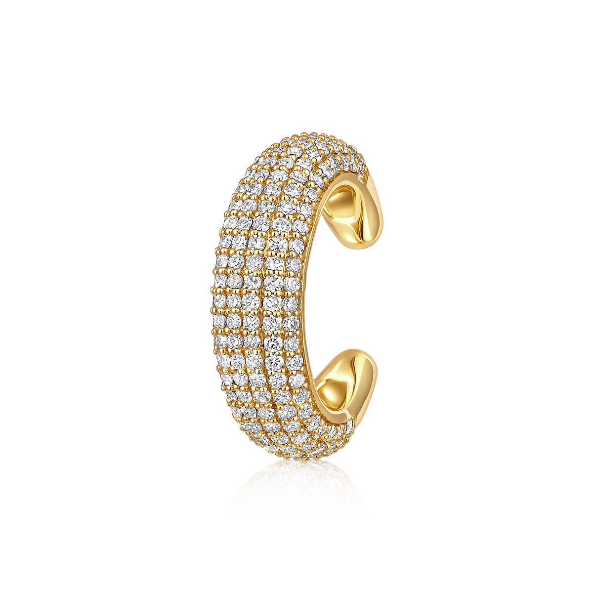 Pavé Diamond Dome Ear Cuff in 14k yellow gold
