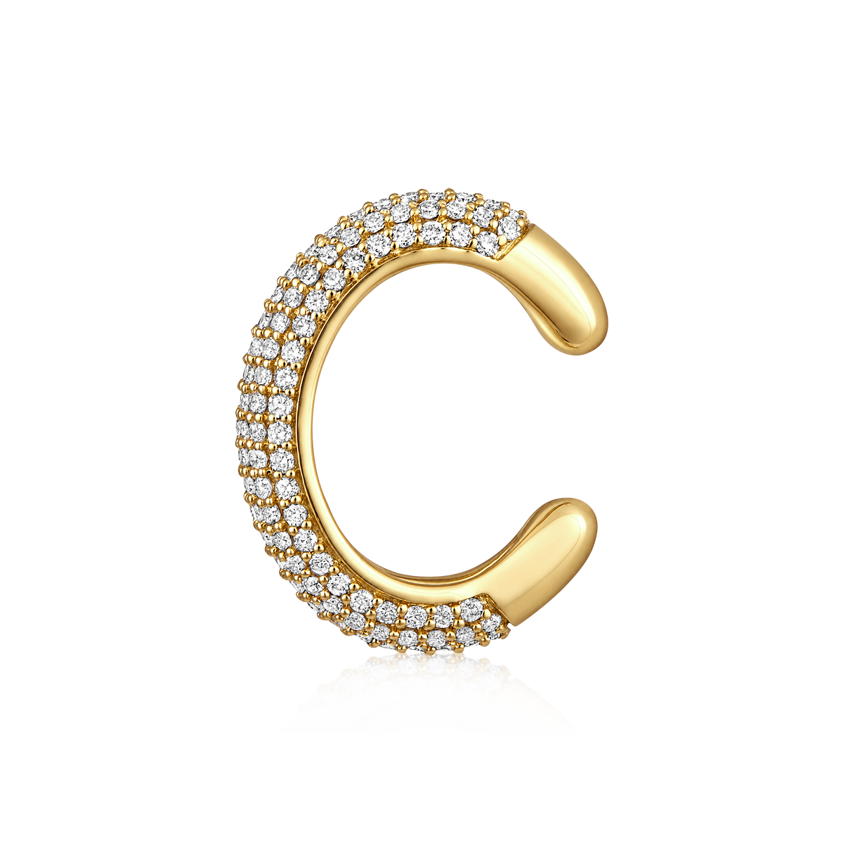 Pavé Diamond Dome Ear Cuff in 14k yellow gold