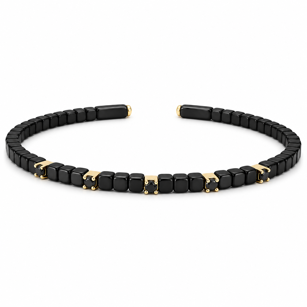 Black Diamond Ceramic Cuff Bangle, diamond, Izakov Fine Jewelry