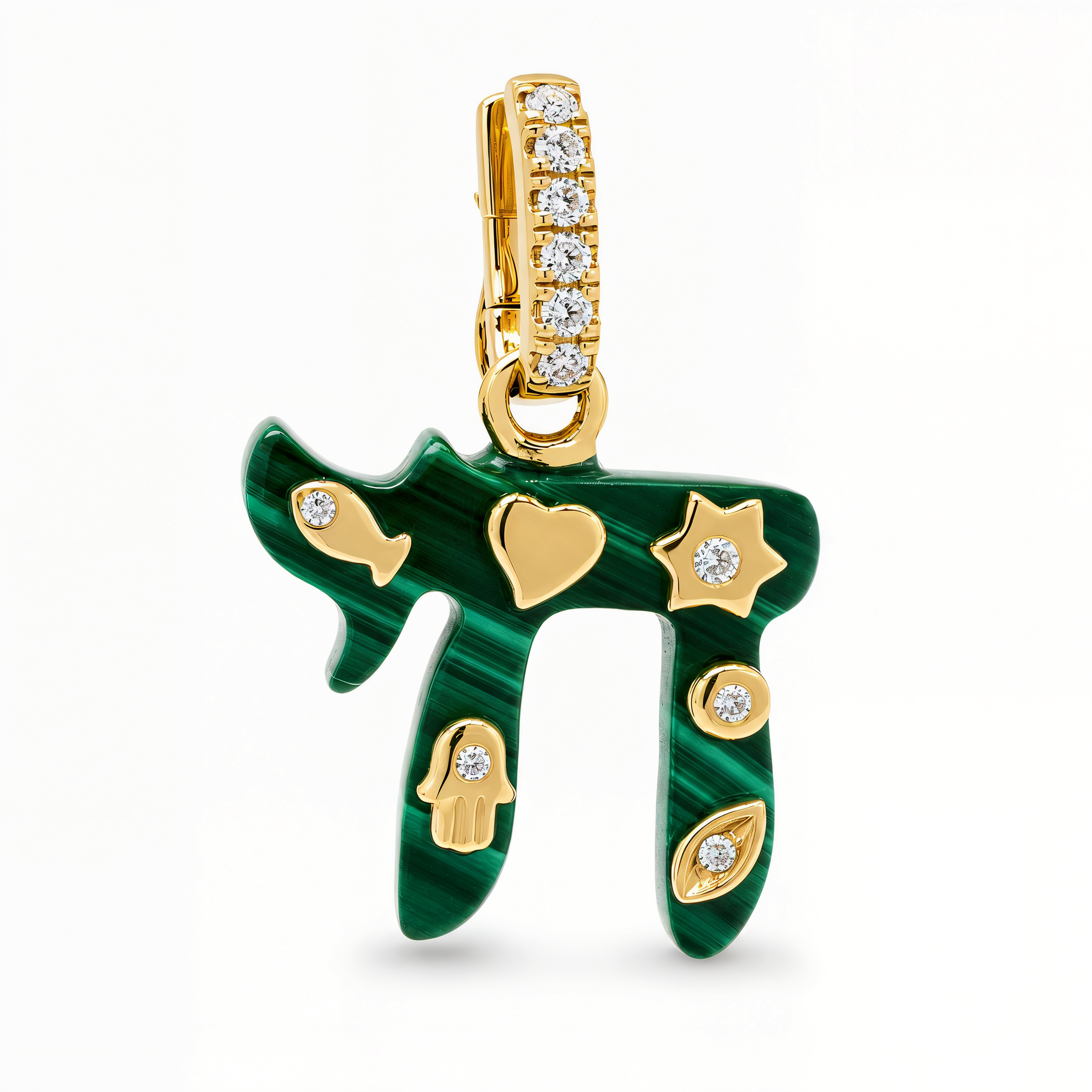 Jewish Charms Chai Gemstone Pendant ©
