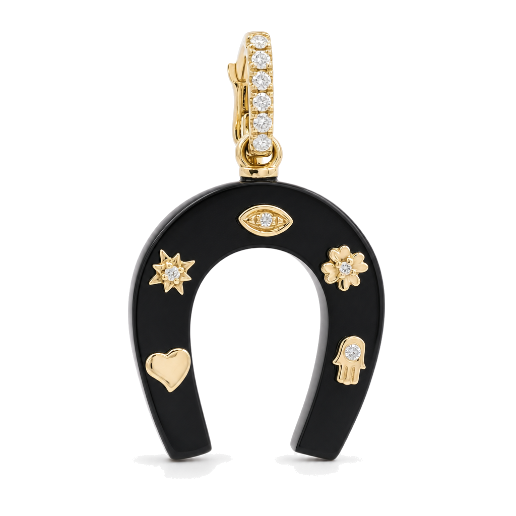 Lucky Charms Horseshoe Gemstone Pendant ©
