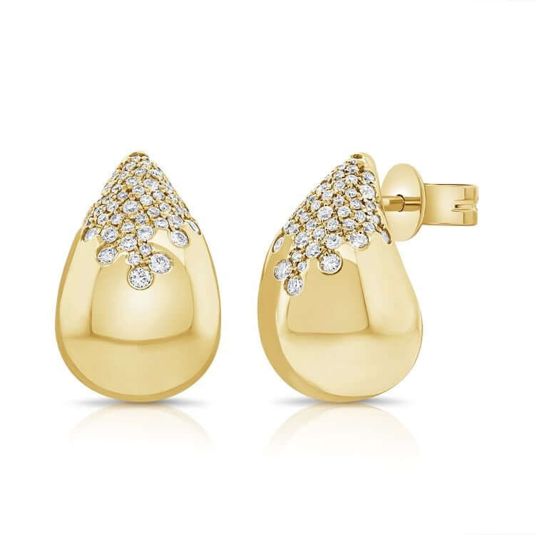 Confetti Drop Diamond Earrings showcased in a stunning gold setting with sparkling diamond accents.