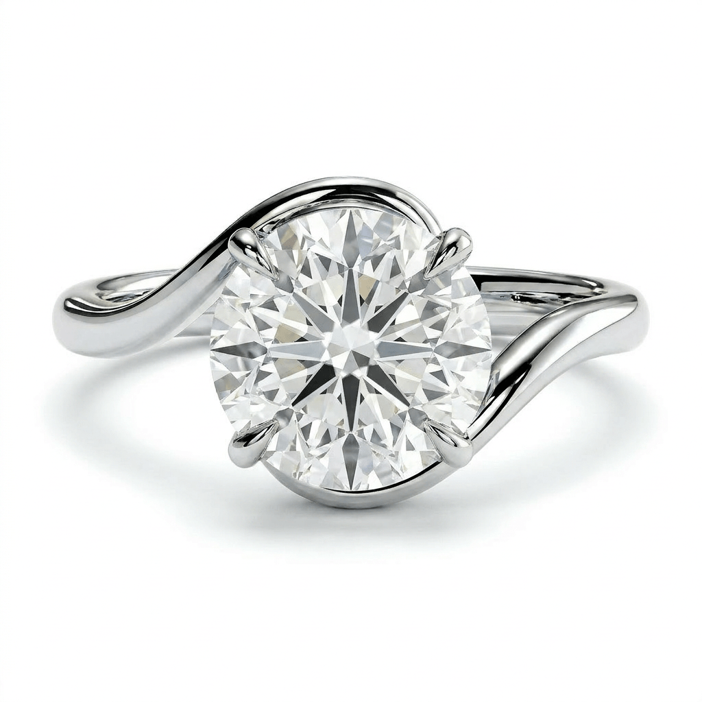 Embrace Lab Diamond Engagement Ring with a round diamond and sculptural band design.