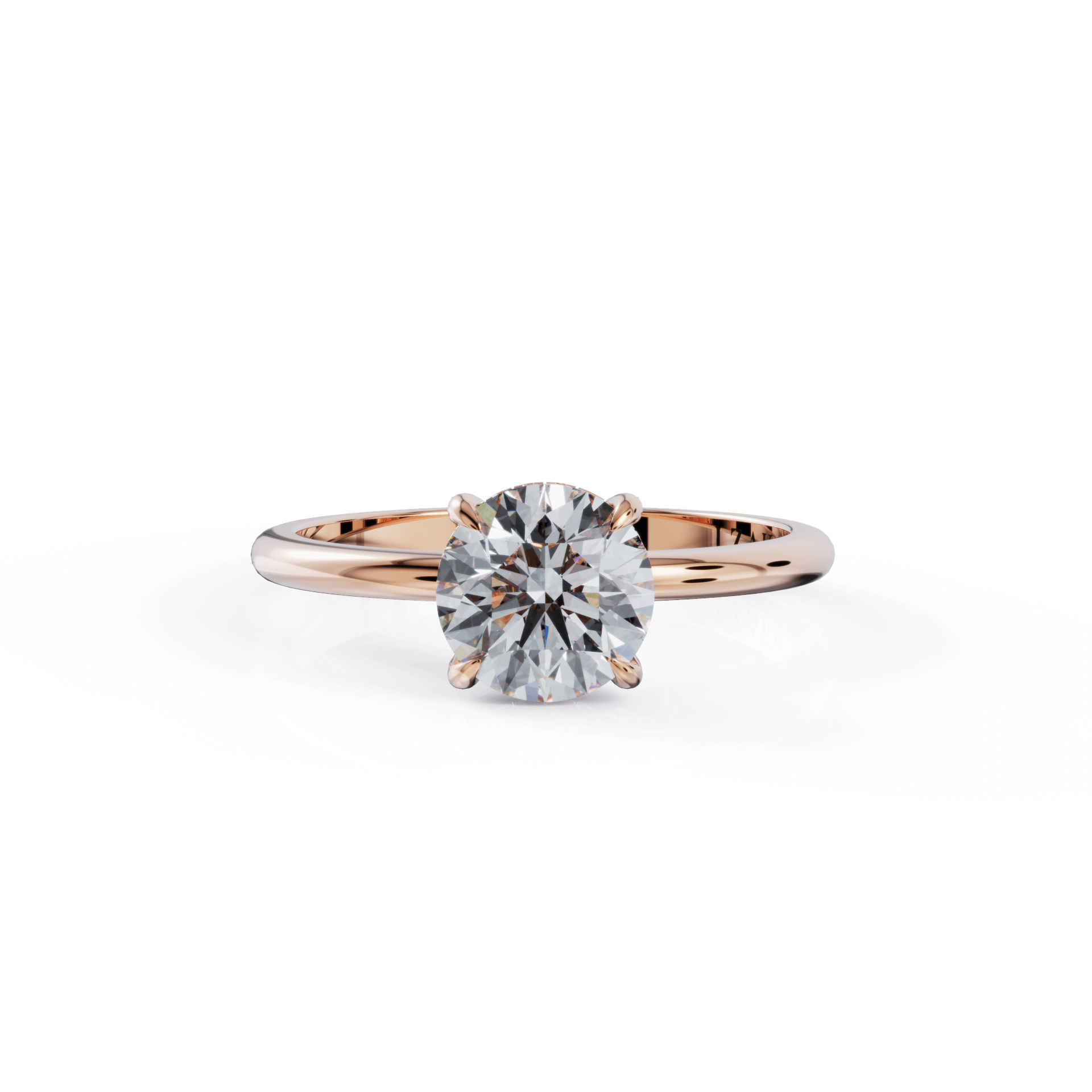 Rose gold solitaire engagement ring with a dazzling diamond center from our exclusive jewelry collection.