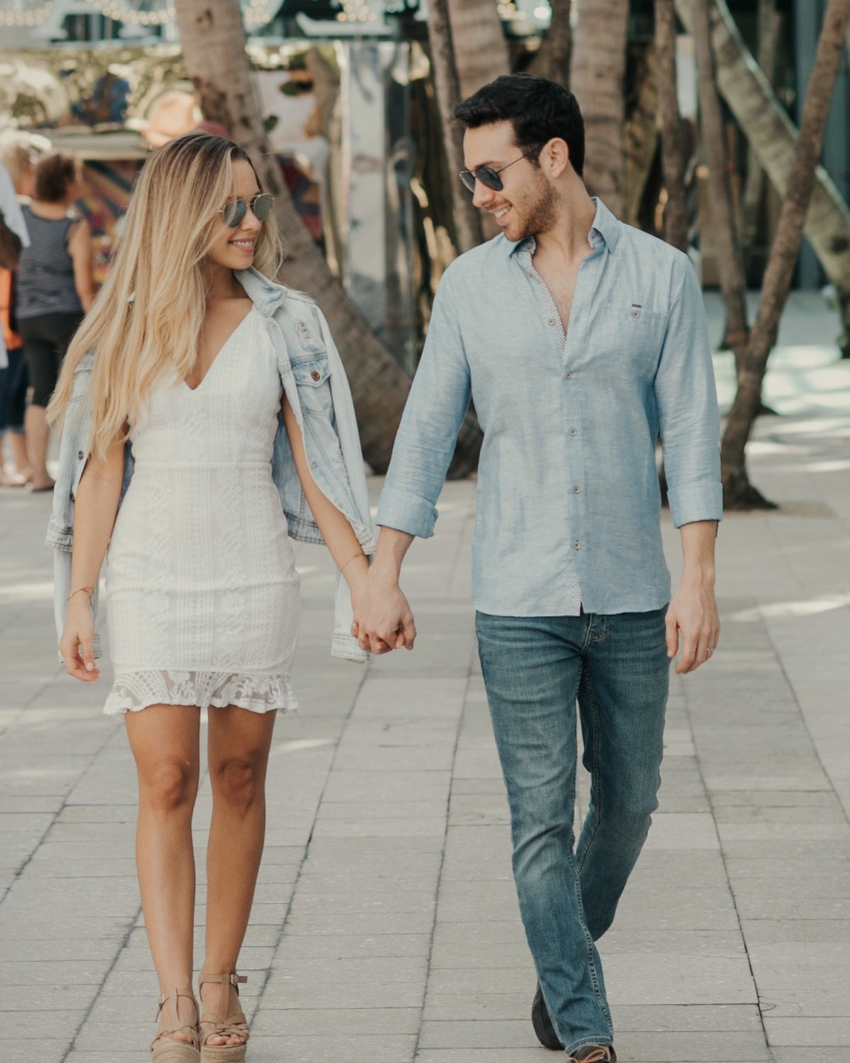 Roy and Ofir Izakov, founders of Izakov Fine Jewelry, walking in Miami
