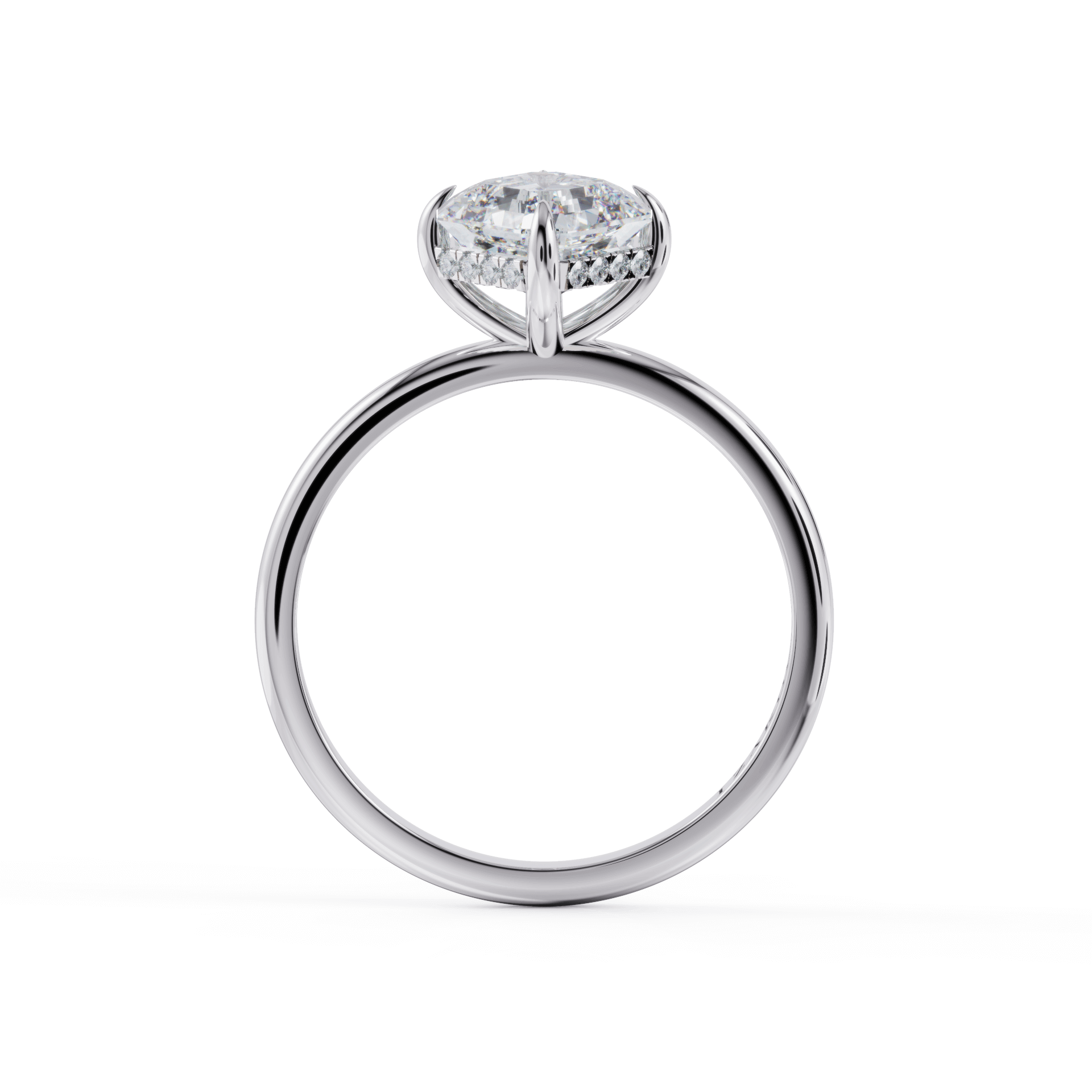 Elegant solitaire diamond engagement ring with a sleek platinum band from our luxury jewelry collection