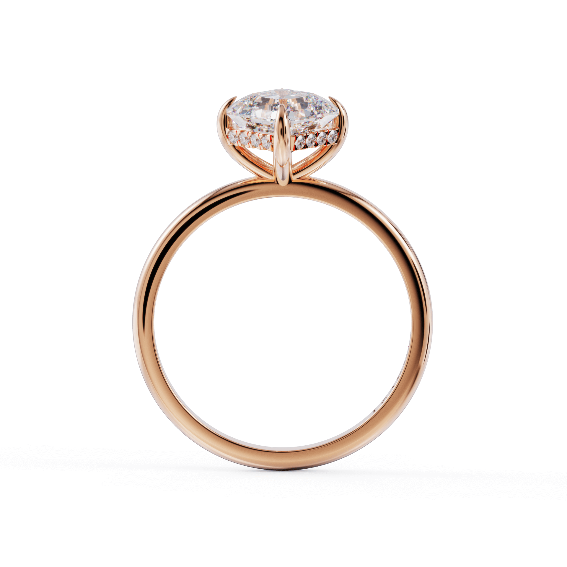 Elegant rose gold engagement ring with round cut diamond from our exclusive jewelry collection