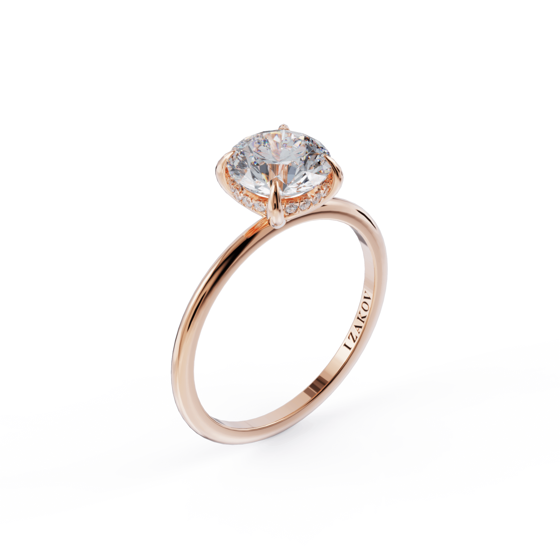 Elegant rose gold engagement ring with a brilliant diamond, showcasing our jewelry brand's craftsmanship.