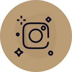 Stylized Instagram logo on a beige background representing Izakov Fine Jewelry's social media presence.
