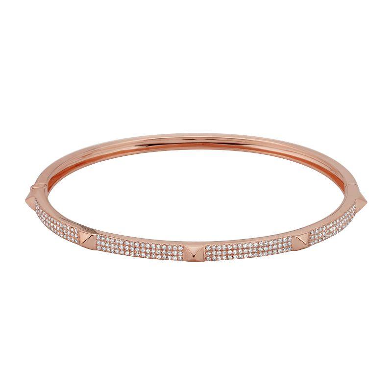 Rose gold bangle bracelet with studded diamond accents from our premium jewelry collection.
