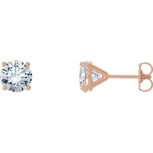 14K Gold 4-Prong Round Diamond Martini Stud Earrings 0.75 / Push-Back / Rose Gold Izakov Diamonds + Fine Jewelry