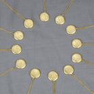 14K Gold Aries Diamond Constellation Coin Necklace (Matte Finish) Yellow Gold Izakov Diamonds + Fine Jewelry