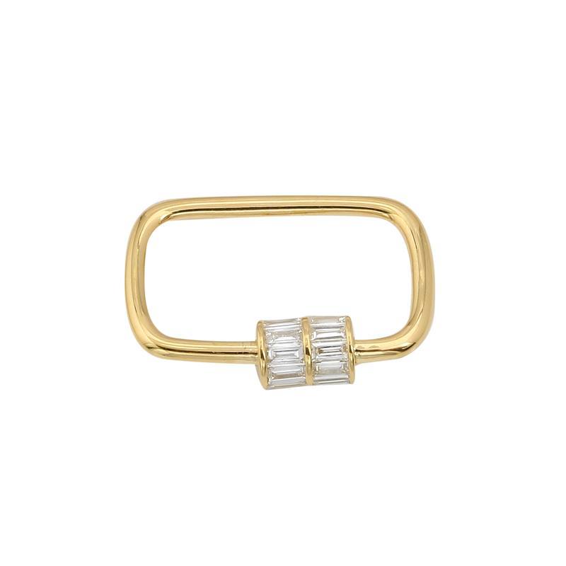 Elegant gold rectangular jewelry clasp with diamond accents from our luxury collection.