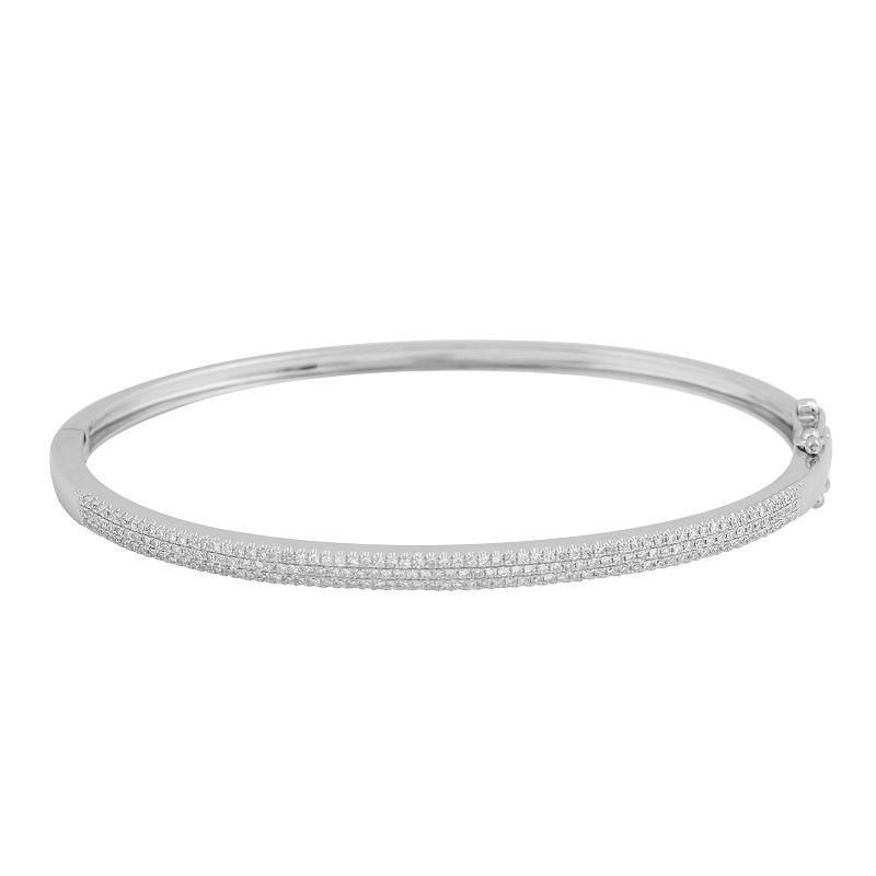Elegant silver bangle bracelet with sparkling diamond accents from our exclusive jewelry collection.