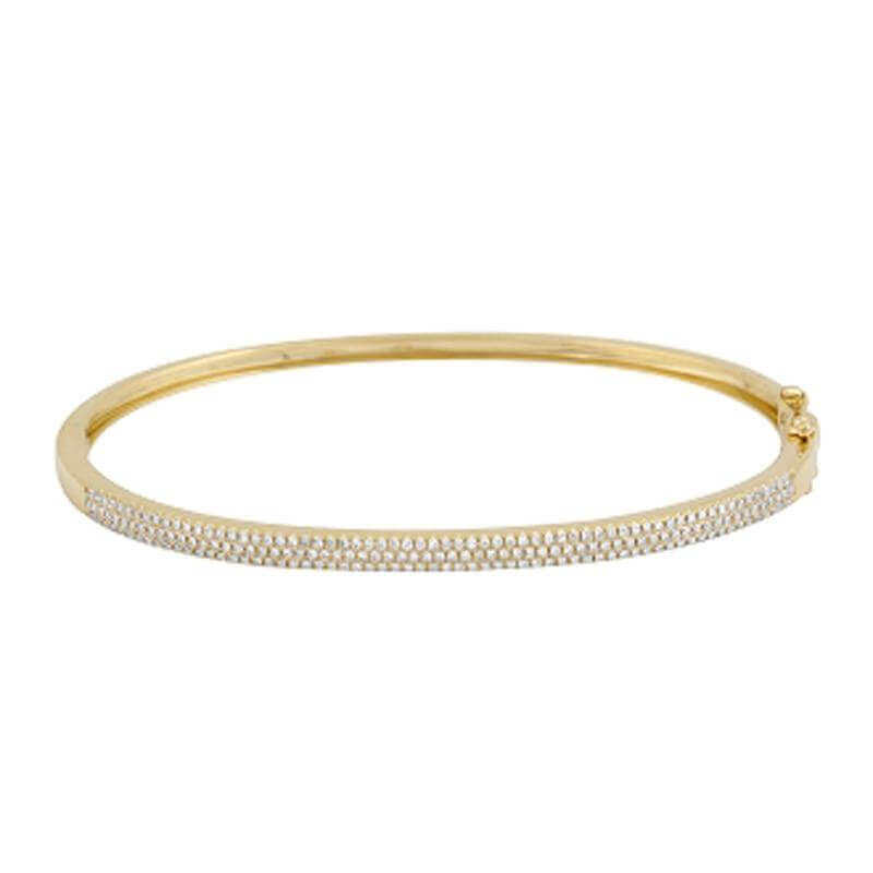 Elegant gold bangle bracelet with diamond accents from our luxury jewelry collection
