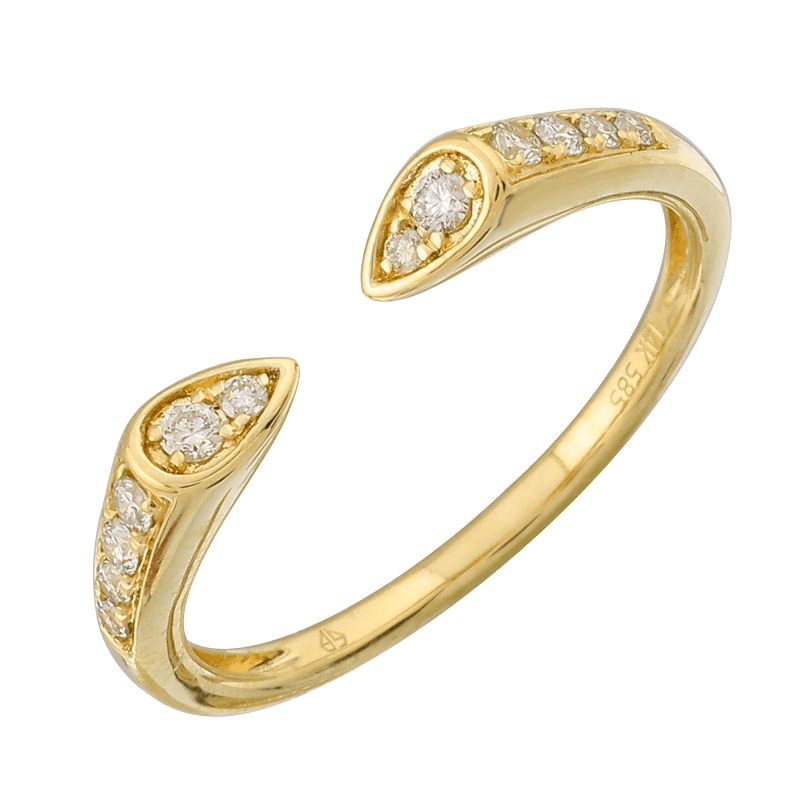 Elegant gold open ring featuring sparkling diamond accents from our jewelry collection. Perfect for adding a touch of luxury.