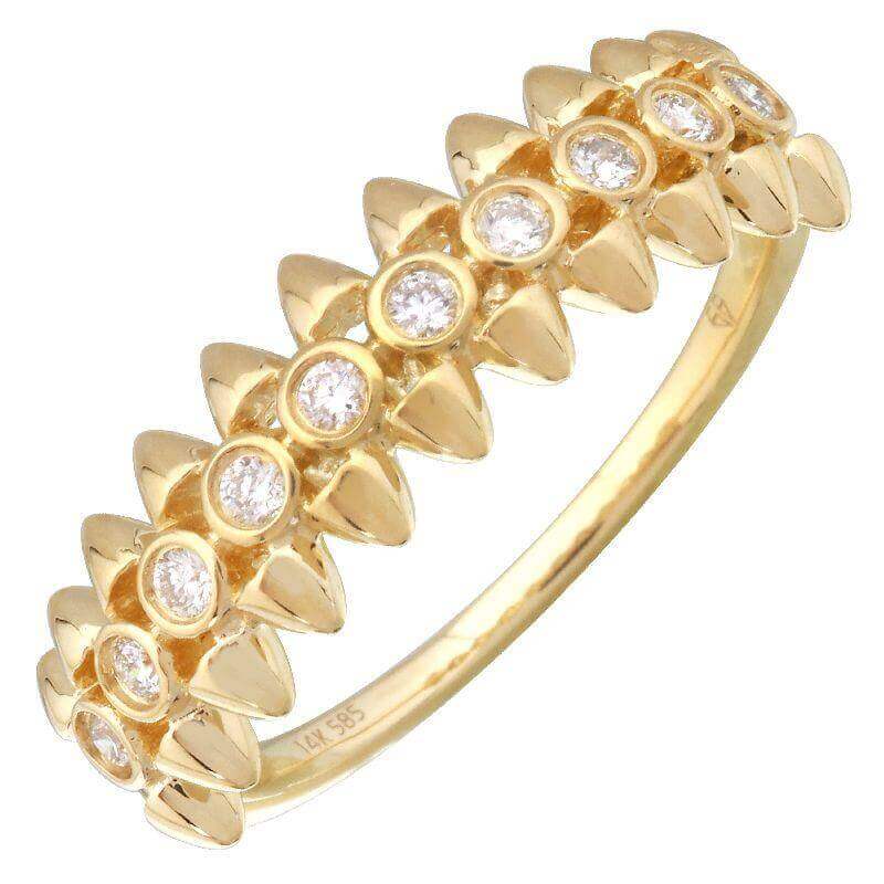 gold diamond ring with unique spike design for a stylish statement from our jewelry collection