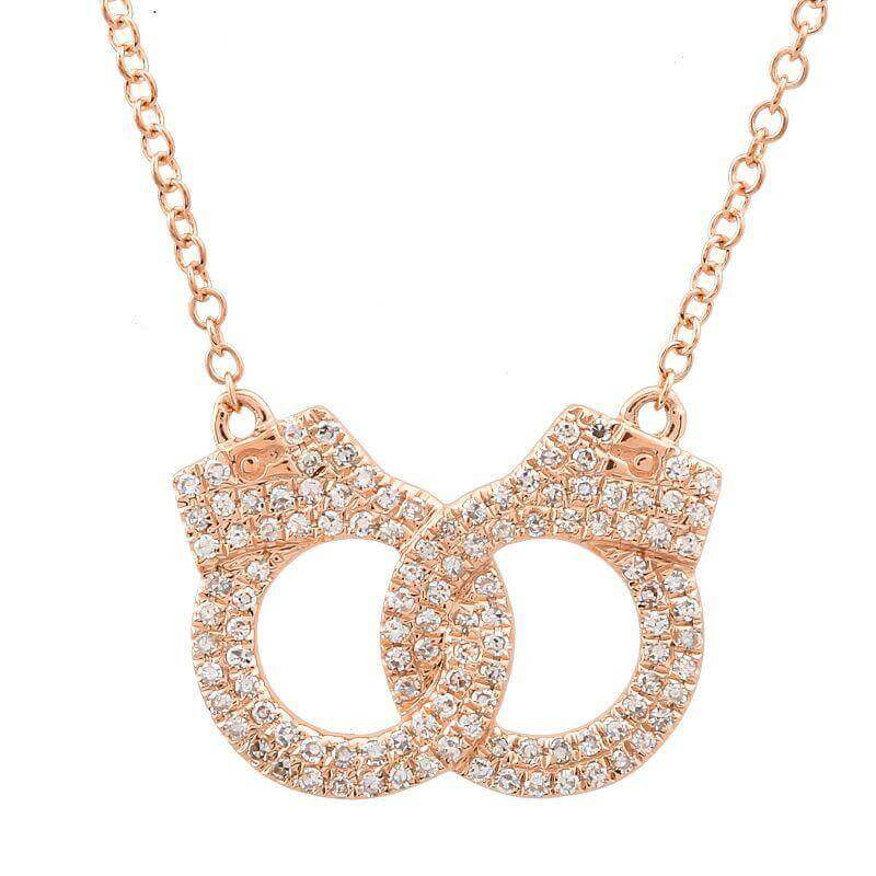 Elegant rose gold handcuff necklace adorned with sparkling crystals by our jewelry brand
