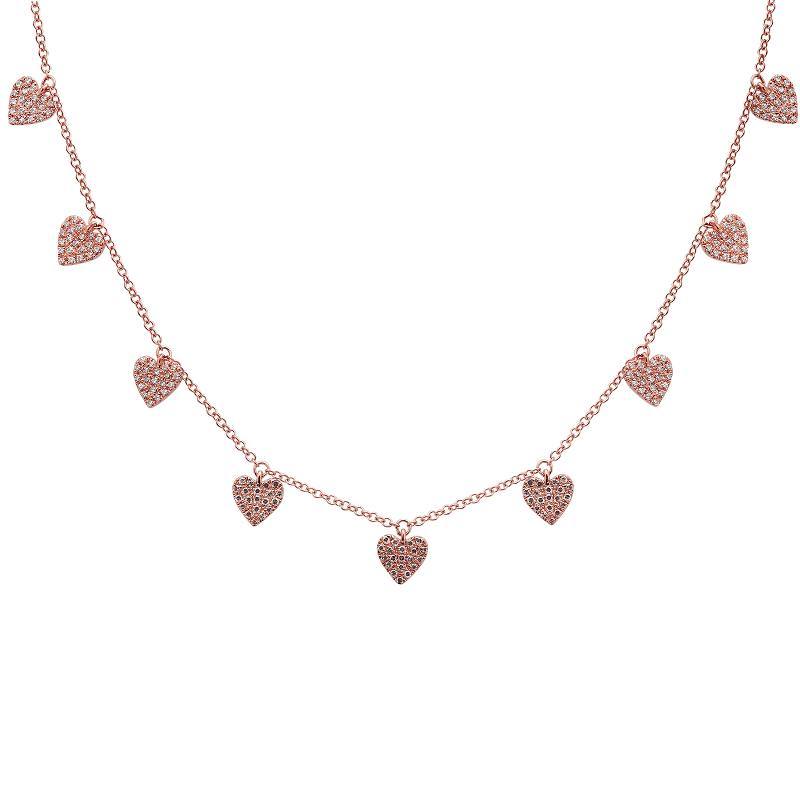 Rose gold heart charm necklace from our jewelry brand featuring delicate charm details. Shop romantic jewelry pieces for special moments.