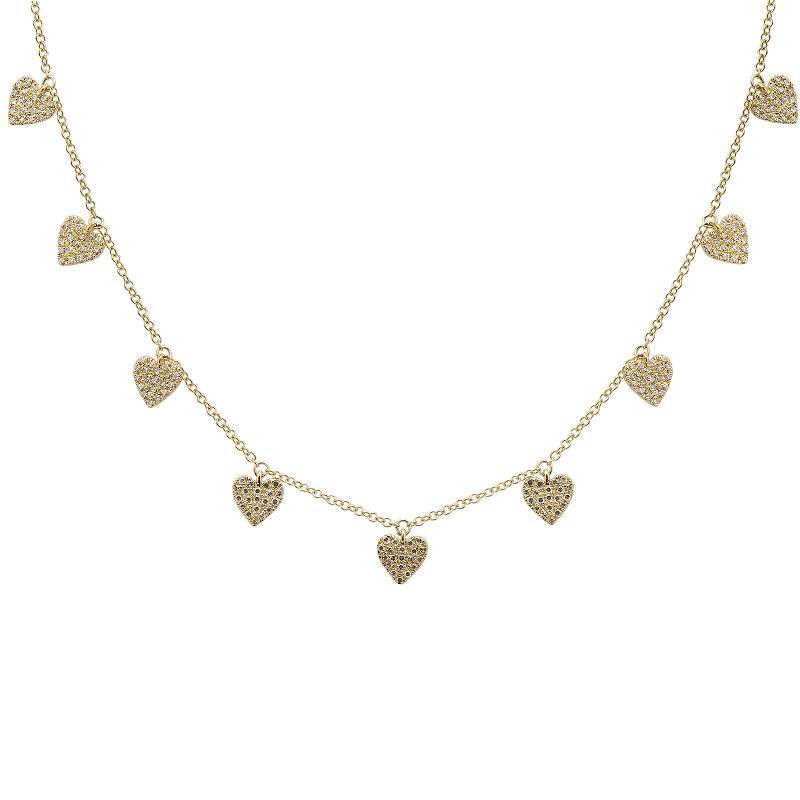 Heart pendant gold necklace with diamond accents from our luxury jewelry brand