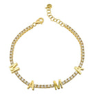 14K Gold MAMA Diamond Tennis Bracelet Yellow Gold Izakov Diamonds + Fine Jewelry