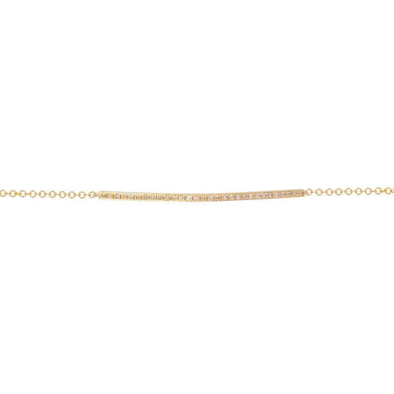 Gold bar bracelet with diamonds from our exclusive jewelry collection.