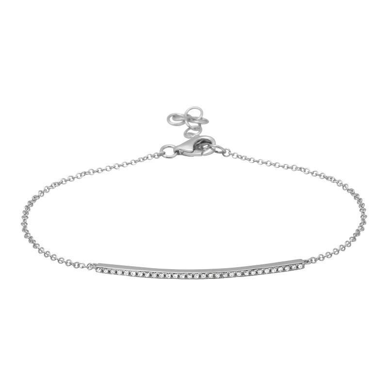 Elegant silver bracelet with a delicate chain and crystals, perfect for adding a touch of sophistication to any outfit from our jewelry brand.