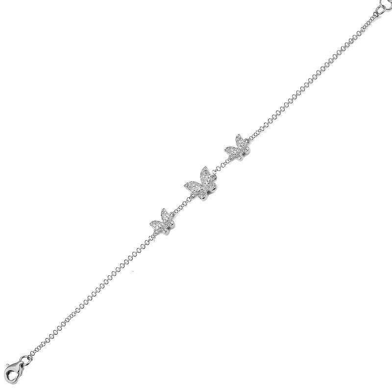 Elegant butterfly charm bracelet in silver from our jewelry brand collection, perfect for adding a touch of grace and sophistication to any outfit.