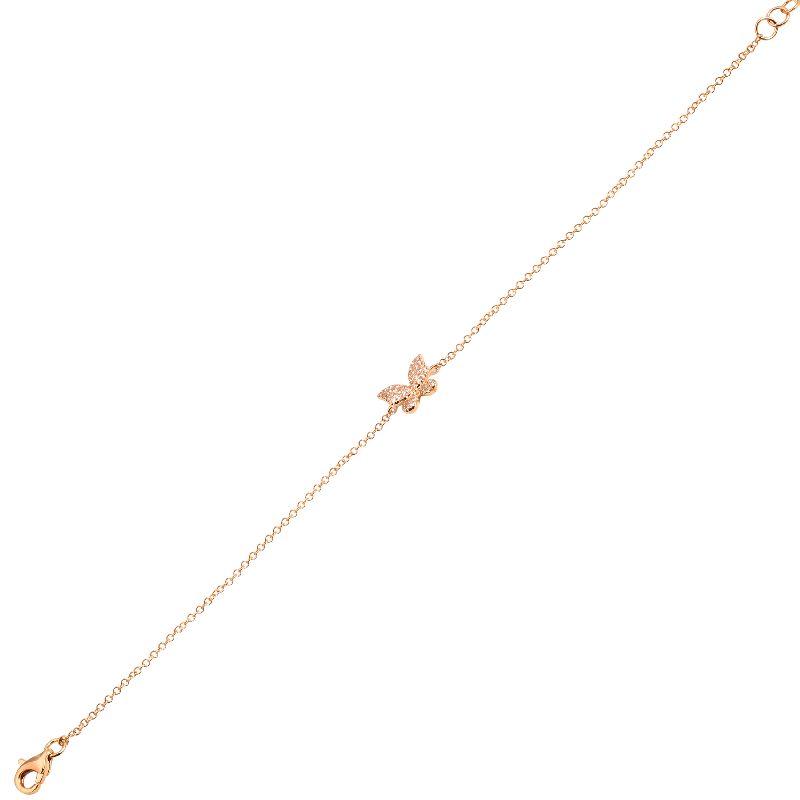Gold butterfly charm bracelet from our exclusive jewelry collection displaying delicate craftsmanship and elegant design.