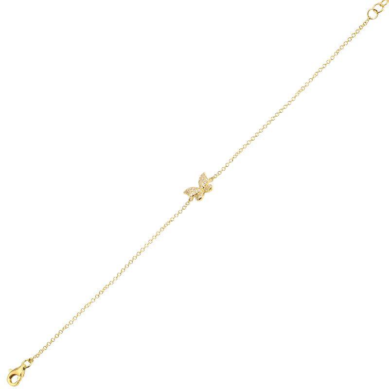 Delicate gold butterfly bracelet with fine chain, perfect for elegant fashion accessories from our exclusive jewelry collection.