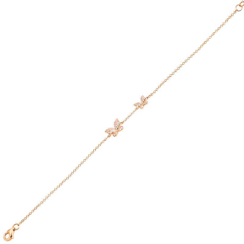 Delicate gold butterfly bracelet with sparkling accents from our exclusive jewelry collection.