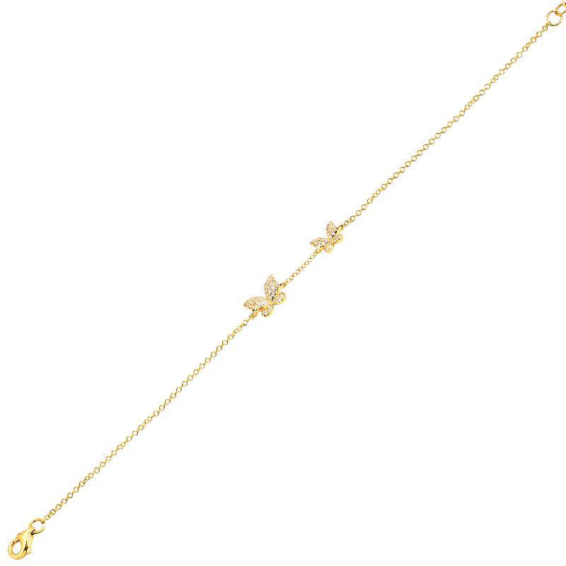Elegant gold chain bracelet with butterfly charms, perfect for adding a touch of sophistication to any jewelry collection