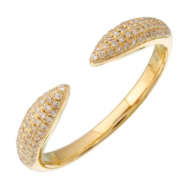 Elegant gold bangle with diamond-studded ends from our exclusive jewelry collection.