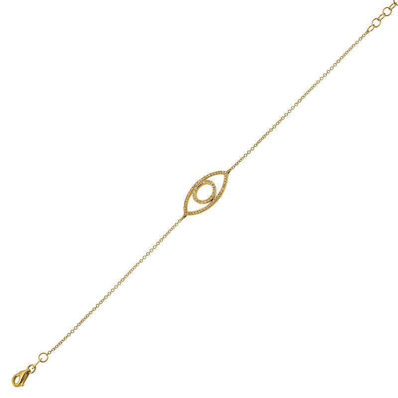 Gold evil eye bracelet with delicate chain by our jewelry brand.